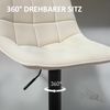 Barhocker 2er-Set, gepolstert mit Rückenlehne, 47×41×96-117, drehbar, Beige Bild 3