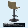 KHG Barhocker 1er Set 360° drehbar höhenverstellbar (61-82cm) Kunstleder Grün Industrial Look | Drehstuhl Barstuhl mit Rückenlehne Fußstütze 110kg belastbar Bild 5