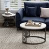 2er-Set Couchtisch aus Marmor-Furnier mit Metallrahmen & Kontrastdesign, 70x70x45 cm + 45x45x37 cm Bild 4