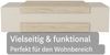 ibonto Couchtisch 110 x 31 x 60,6 cm Beige Grau mit Stauraum (H 60.6 x T 31 x B 110 cm) Bild 5