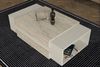 ibonto Couchtisch 110 x 31 x 60,6 cm Beige Grau mit Stauraum (H 60.6 x T 31 x B 110 cm) Bild 2