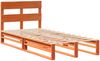 vidaXL Massivholzbett ohne Matratze Wachsbraun 90x190 cm Kiefernholz 850823 Bild 3