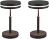 2-er Set kleine LED Tischleuchten rund, Anthrazit, Höhe 25cm Bild 2