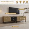 Merax Lowboard mit 3 Schränken & 2 Schubladen, TV-Bank in Schwarz/Holzoptik (208 x 40 x 48 cm, 1 St), TV-Schrank mit Soft-Close & Kabelmanagement, TV-Lowboard bis 85 Zoll Bild 4