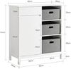 SoBuy BZR77-W Wäscheschrank, MDF, Lackiert, Weiß, 80 x 91 x 38 cm Bild 3