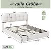 Gdood Polsterbett Stauraumbett Doppelbett, LED + Bettkasten (Hydraulisch anhebbarer Bettstauraum), Mit 7-farbiges Umgebungslicht, Stauraum, Samt, 160x200 cm Bild 2