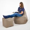 Green Bean® Sitzsack-Hocker 40x40x40cm mit EPS-Perlen Füllung - Sitz-Pouf für Sitzsäcke - Sitzhocker für Kinder und Erwachsene - Taupe Bild 3