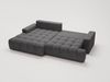 GRAINGOLD Ecksofa Havi, Sofa L-Form mit Bettkasten, gesteppte Sitzfläche, Schlaffunktion, Velour-Stoff, Graphit, Links Bild 4