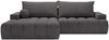 GRAINGOLD Ecksofa Havi, Sofa L-Form mit Bettkasten, gesteppte Sitzfläche, Schlaffunktion, Velour-Stoff, Graphit, Links Bild 2