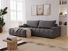 GRAINGOLD Ecksofa Havi, Sofa L-Form mit Bettkasten, gesteppte Sitzfläche, Schlaffunktion, Velour-Stoff, Graphit, Links Bild 3