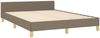 Doppelbett mit Kopfteil Stoff Taupe 140x190 cm Bild 5