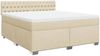 vidaXL Boxspringbett mit Matratze Creme 180x200 cm Stoff 3288279 Bild 3