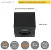 Sweet LED Aufbauleuchte 4er Set flach IP44 Aluminium Deckenspots für Bad & Küche schwarz, ohne Leuchtmittel, Aufbaustrahler LED, Aufbauspot, Deckenstrahler Bild 4