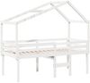 vidaXL Hochbett mit Dach Weiß 75x190 cm Massivholz Kiefer 3282062 Bild 3