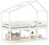 vidaXL Hochbett mit Dach Weiß 75x190 cm Massivholz Kiefer 3282062 Bild 2