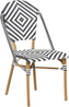 Rattanstuhl schwarz weiß 4er Set RIFREDDO Bild 5