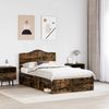 vidaXL Bettrahmen Geräucherte Eiche 120 x 190 cm Massives Kiefernholz 3413339 Bild 3