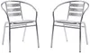 Vente-unique - MONTMARTRE Garden dining set Metall Silberfarben - B 51 cm x H 72 cm x L 54 cm Bild 2
