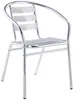 Vente-unique - MONTMARTRE Garden dining set Metall Silberfarben - B 51 cm x H 72 cm x L 54 cm Bild 4