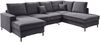 Wohnlandschaft >Rube< Schlaffunktion, Stauraum, Cord grau - 309x92x198cm (BxHxT) Bild 5