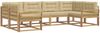vidaXL Outdoor-Sofagarnitur mit Kissen 6 pcs Weiß und Beige 3386937 Bild 2
