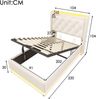 Polsterbett 90×200 cm aus PU-Stoff mit LED-Beleuchtung und Matratze, weiß Bild 5