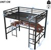Merax Hochbett, 140 x 200 cm, Kinderbett, Jugendbett, mit farbwechselnder LED-Lichtleiste, mit Schreibtisch, 1 USB-Anschluss + 1 Typ-C-Anschluss und 2 Steckdosen, mit Lochwand, schwarz Bild 4