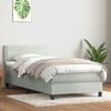 vidaXL Boxspringbett mit Matratze Hellgrau 90x210 cm Samt 3316095 Bild 1
