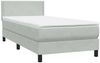 vidaXL Boxspringbett mit Matratze Hellgrau 90x210 cm Samt 3316095 Bild 4