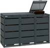 MBOX24 Classic Mülltonnenbox für 3 Mülltonnen (120L) aus verzinktem Stahl, 3er Metall Mülltonnenverkleidung in Anthrazit, robust & wetterfest Bild 2