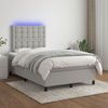 vidaXL Boxspringbett mit Matratze & LED Hellgrau 120x190 cm Stoff 3270225 Bild 5