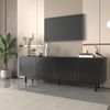 Moderner schwarzer TV-Schrank – 175 × 38 ×56 cm,Schwarz,modernes Design, viel Stauraum Bild 2