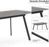 B&D home Esstisch SVANTJE | ausziehbar 120-160x80 cm 4-6 Personen Küchentisch Metallgestell für Esszimmer, Küche | skandinavisch | BetonOptik Bild 5