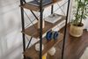 Dmora Bücherregal Suriel, Büroregal, Mobiler Buchhalter, Bücherbrett, 90x34 h180 cm, Walnuss und Schwarz Bild 4