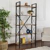 Dmora Bücherregal Suriel, Büroregal, Mobiler Buchhalter, Bücherbrett, 90x34 h180 cm, Walnuss und Schwarz Bild 2