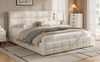 Merax Polsterbett, 180x200 Doppelbett, gepolstertes Plattformbett, Beige Bild 5