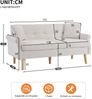 Sofa 2‑Sitzer 162x74x77 cm, Chenille-Bezug beige, 15 cm Polsterung, Massivholzfüße Bild 4
