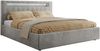 Polsterbett GOLD 5 CLASSIC 140 x 200 cm mit LED-Beleuchtung & Bettkasten, Doppelbett inkl. Lattenrost, Metall-Lift-System & Stauraum - Hellgrau Velvet Bild 5