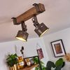 hofstein Deckenleuchte »Villanuova« Deckenlampe aus Metall/Holz in Schwarz/Braun, ohne Leuchtmittel, Retro-Leuchte mit Holzbalken, verstellbare Strahler, 2xGU10 Bild 4
