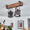 hofstein Deckenleuchte »Villanuova« Deckenlampe aus Metall/Holz in Schwarz/Braun, ohne Leuchtmittel, Retro-Leuchte mit Holzbalken, verstellbare Strahler, 2xGU10 Bild 5