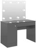 vidaXL Schminktisch LED-Beleuchtung 110x55x145 cm MDF Hochglanz-Grau 331551 Bild 2