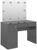 vidaXL Schminktisch LED-Beleuchtung 110x55x145 cm MDF Hochglanz-Grau 331551 Bild 5