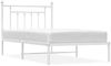 vidaXL Bettgestell mit Kopfteil Metall Weiß 100x190 cm 353580 Bild 2