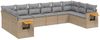 vidaXL 10-tlg. Garten-Sofagarnitur mit Kissen Beige Poly Rattan 3227165 Bild 2