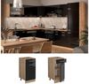 Küchenunterschrank R-Line Schwarz Hochglanz 40 cm ohne Arbeitsplatte Vicco Bild 2