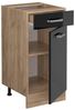 Küchenunterschrank R-Line Schwarz Hochglanz 40 cm ohne Arbeitsplatte Vicco Bild 3