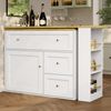 Ausziehbarer Bartisch mit Stauraum, Küchenschrank, Sideboard mit Snackregal, Teleskopischer Bartisch, Stehtisch Bistrotisch Hochtisch Kücheninsel, weiß, 138-204×39×105cm Bild 5
