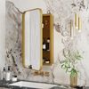 Spiegelschrank Bad Badezimmer Spiegel mit Schrank Aufbewahrung Wandspiegel,Gold Bild 2