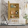 Spiegelschrank Bad Badezimmer Spiegel mit Schrank Aufbewahrung Wandspiegel,Gold Bild 3
