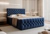 Goldstoff Boxspringbett TAURIEL mit Federkernmatratze & Topper, zwei Bettkästen (von 120 bis 200x200 cm), modernes Doppelbett aus Velvet Stoff mit edlem Kopfteil Bild 4